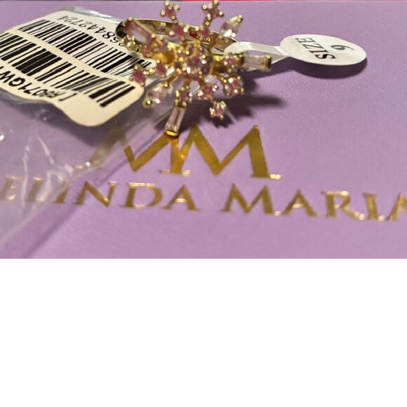 Melinda Maria New Snowflake Diamondette Gold Ring Size 9 - Picture 2 of 2